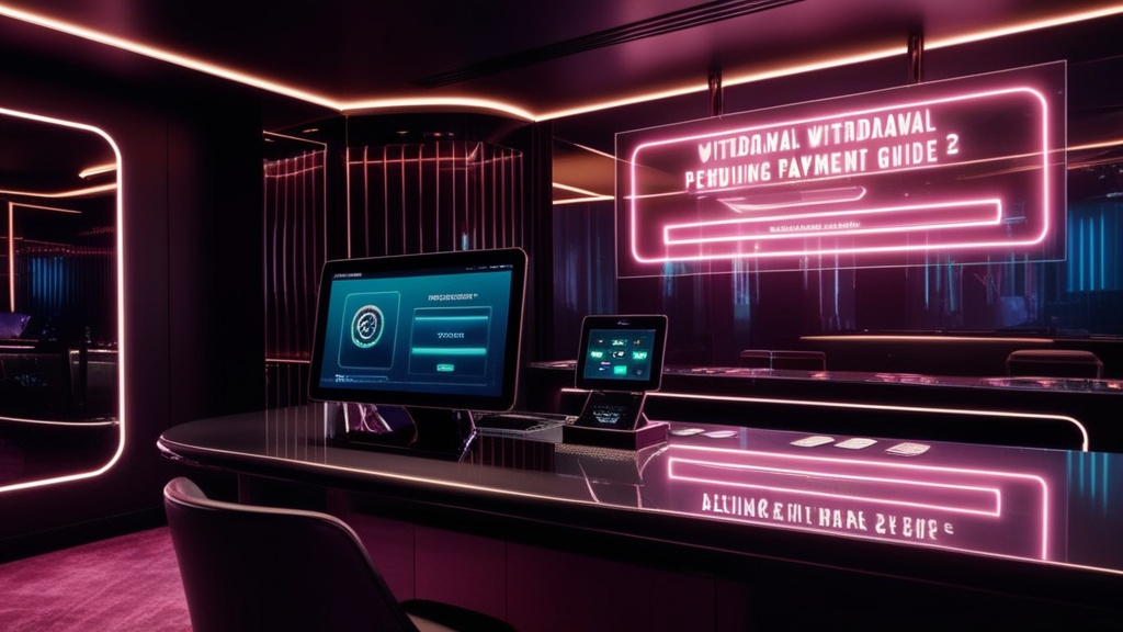 Een casino-opname scherm met status pending in een donkere neonruimte